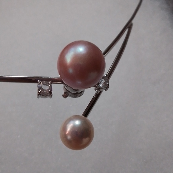 GSTV Elegant Silver and Pink & White ayoka Pearls Necklace - Picture 3 of 6